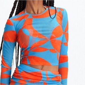 Fabletics mesh bikini coverup rash guard